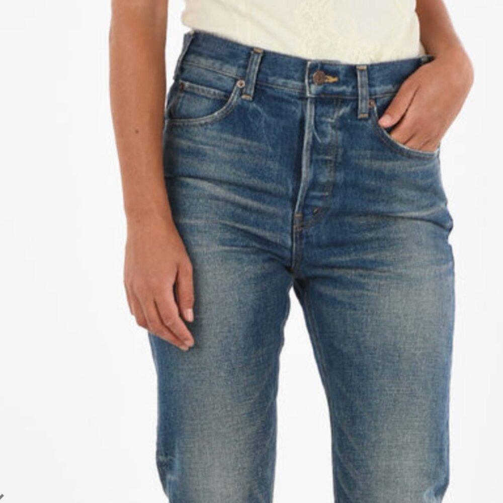 CELINE Straight Leg Tall Stonewashed Jeans